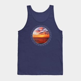 Sunset to Twilight Over The Ocean Abstract Nature Art Tank Top